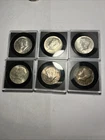 Lot of 6  1964 Kennedy Half Dollar  Coins AU  90% SILVER - Philadelphia Mint.
