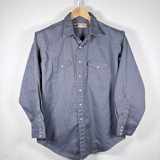 Vintage Big Mac Western Shirt Gray Pearl Snaps Cowboy Rodeo Workwear USA Made XL