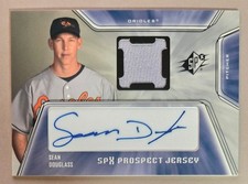 2001 SPx Prospect Relic Patch Auto Sean Douglas #137 Baltimore Orioles