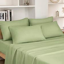 Full Size Bed Sheets - 6 Piece Set Sage Green - Extra Soft Brushed Microfiber...