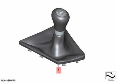 メル2512W2-1 Genuine BMW M3 G80 G82 M4 6-Speed Leather Shift Knob With Boot