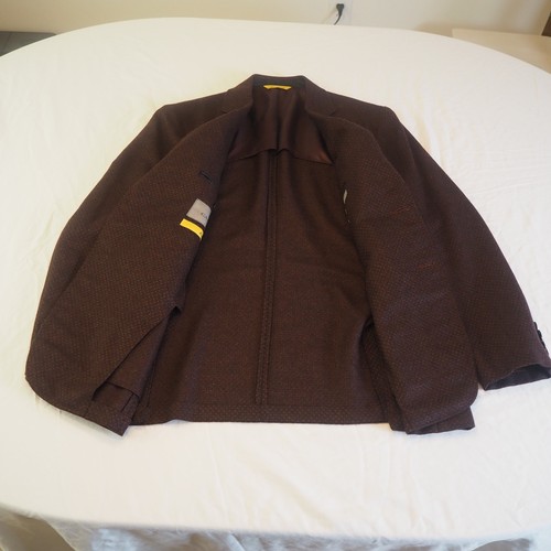 Canali Kei Sports Coat 40R Rust Brown Birdseye Tweed Blazer Wool Cashmere Blend
