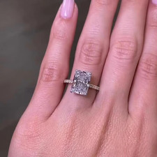 3ct Radiant cut Lab Grown Diamond IGI Certified Wedding Ring 18k White Gold