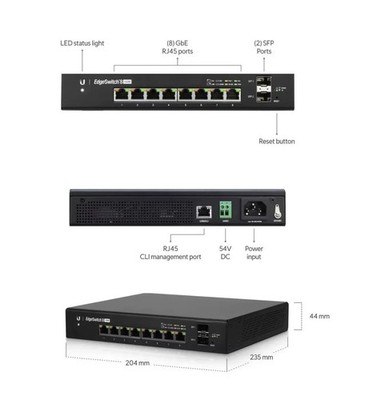 Ubiquiti EdgeSwitch ES-8-150W PoE+ 8 Port 150 Watt Gigabit Ethernet
