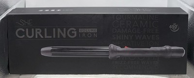 SHE ~ BEYOND THE BEAUTY VOLUME 25MM CERAMIC CURLING IRON WAND ~ Black ~ Nib $249