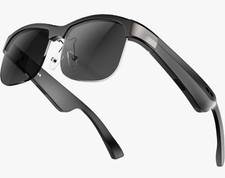 ElecFusion Smart Glasses Bluetooth Sunglasses Audio Open Ear Mic Voice Assistant