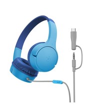Wired Kids Headphones On Ear with Microphone 85dB Volume Limiter USB-C Adapter