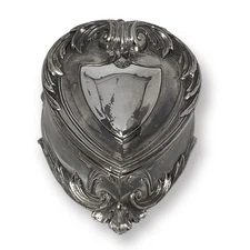 Vintage Weidlich Brothers Silverplated Trinket / Jewelry Box, Red Velvet Lining