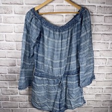 Women's CLOTH  STONE Small Romper Chambray Blue Anthropologie