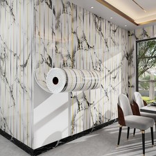 Gray-White Marble Peel and Stick Thick Wall Panels Tile Sticker vinyl Wallpaper