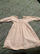 Tea Collection girl's long-sleeve cotton dress featuring a smocked bodice Size 5