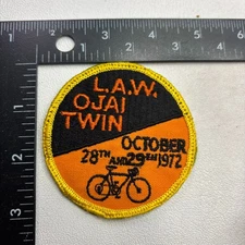 Vtg 1972 LAW OJAI TWIN RIDE League of American Wheelmen Patch Bicycle Biker 20Z9