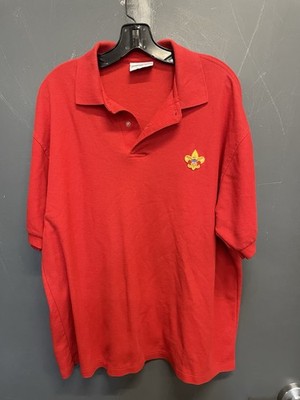 Great American Originals BSA Fleur-de-lis Emblem Red Polo Shirt Size XL