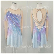 Figure Skating Dress Ice Skating Dress light blue Halo Dyeing Competition