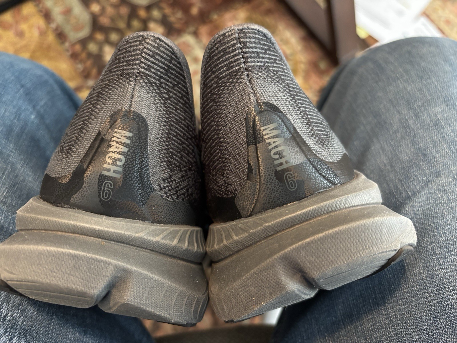 Hoka One One Mach 6 Men's Running Shoes Gray Black Mesh Breathable Comfort 10.5 thumbnail 6