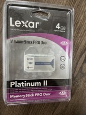 Lexar 4GB Platinum II Memory Stick PRO Duo Adapter Sony New Sealed