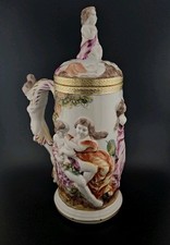 Capodimonte Relief Krug aus Italien, Sch&ouml;ner Zustand/JL14