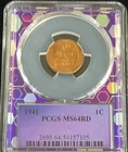 1941 Lincoln Wheat Cent PCGS MS-64 RD TraderBea Core