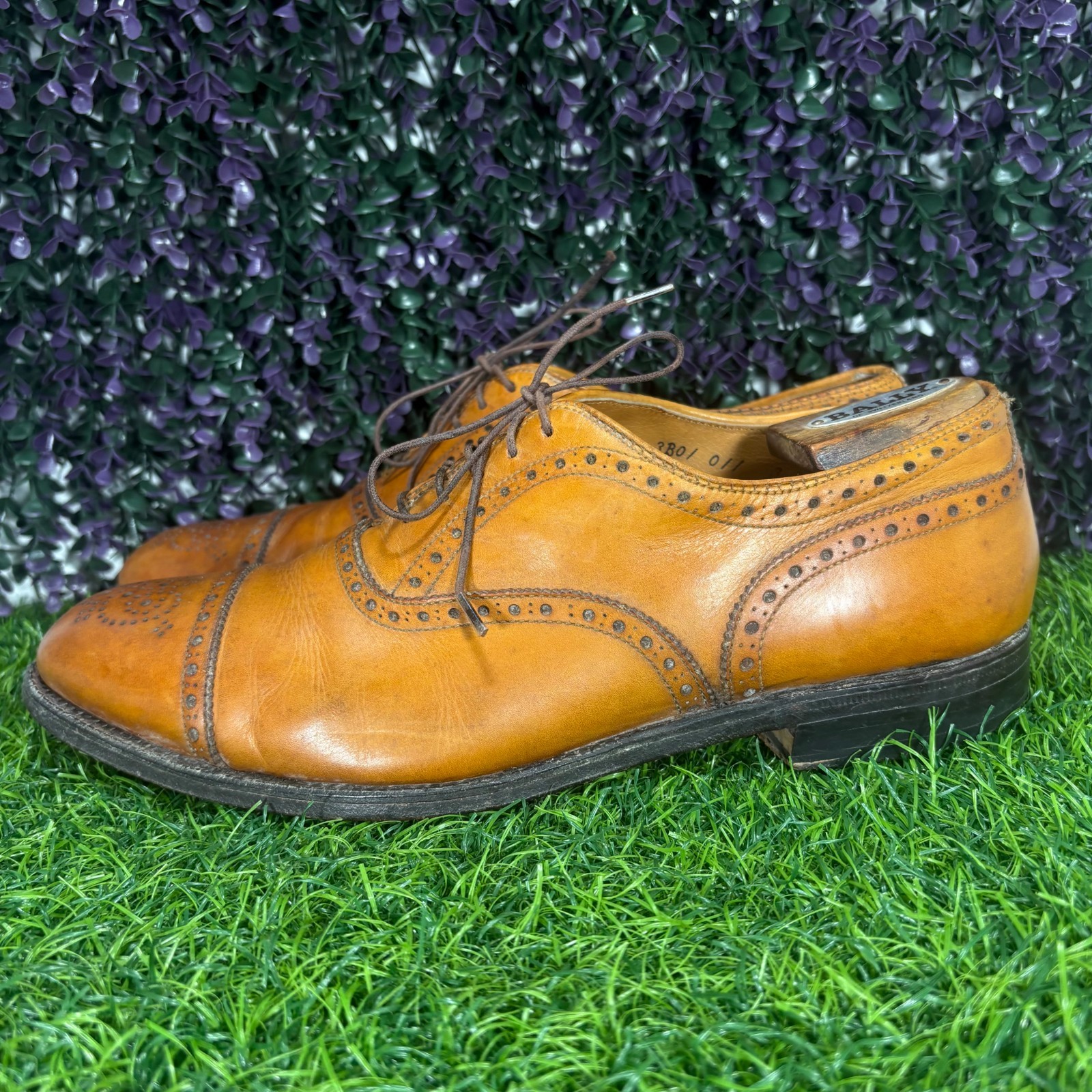 Alden 911 Burnished Tan Calfskin Medallion Tip Bal