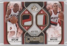 2009 SP Game Used Combo Materials 49/99 Travis Outlaw Jerryd Bayless Patch 0c3