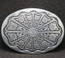 XD29148 COOL VINTAGE 1970s ABSTRACT FLORAL ARTWORK UNISEX FASHION BELT BUCKLE