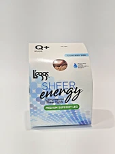 Leggs Sheer Energy Pantyhose 2 Pair Nude Control Top QUEEN