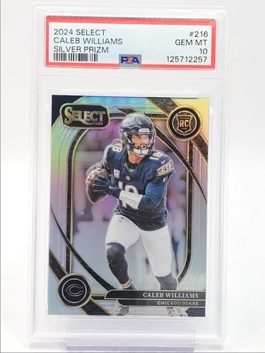 CALEB WILLIAMS 2024 SELECT CLUB LEVEL ROOKIE SILVER PRIZM B RC PSA 10 Q0004