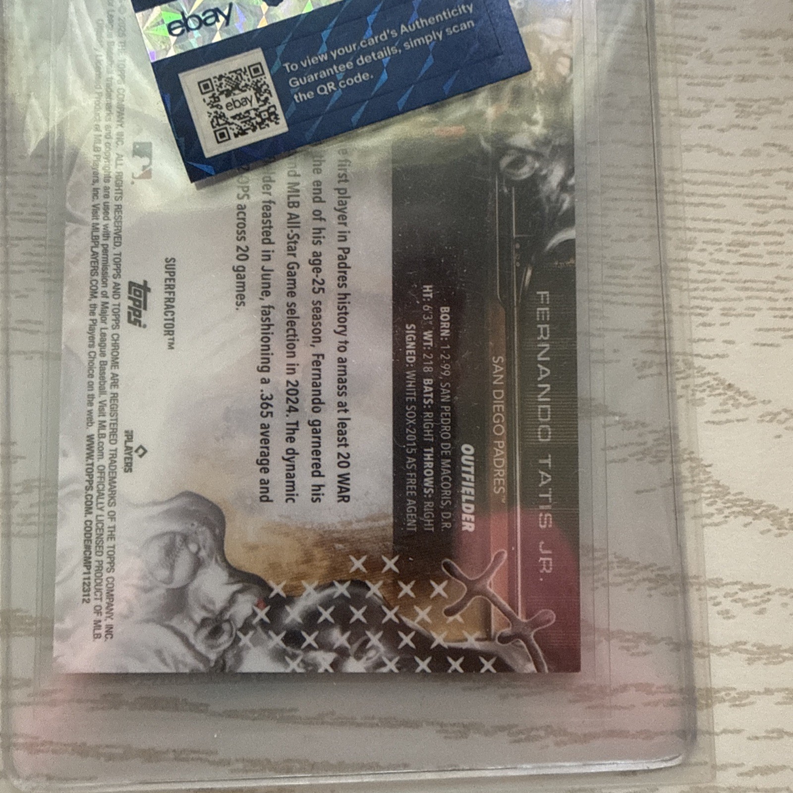 FERNANDO TATIS JR 2025 TOPPS CHROME CACTUS JACK #9 TRAVIS SCOTT SUPERFRACTOR 1/1 view 5