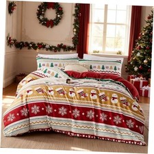 BOLINLIVING Christmas Duvet Cover Queen Queen 90" x 90" Christmas Snowman