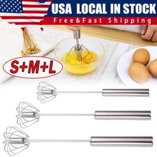 Semi-Automatic Egg Whisk Hand Push Egg Beater Stainless Steel Blender Mixer Whis