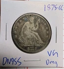 1875-CC Carson City Seated Liberty Silver Half 1/2 Dollar VG Very Good Details