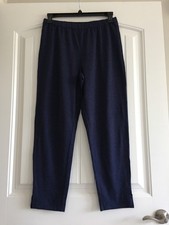 EILEEN FISHER ORGANIC COTTON HEMP ELASTIC WAIST MELANGE TAPERED PANTS SIZE M