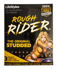 Rough Rider Original Studded Condoms Lubricated Latex Extra Sensation Studs