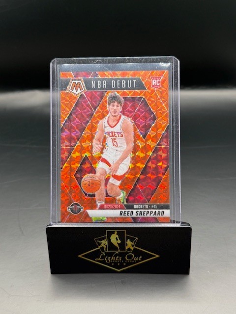 2024 Panini Mosaic Reed Sheppard #252 NBA Debut Rookie Orange #248/249 Rockets