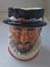Royal Doulton Beefeater Miniature Character Jug England 1946 ER Handle