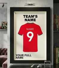 Personalized Football Shirt Frame – Custom Name & Number Wall Art Gift