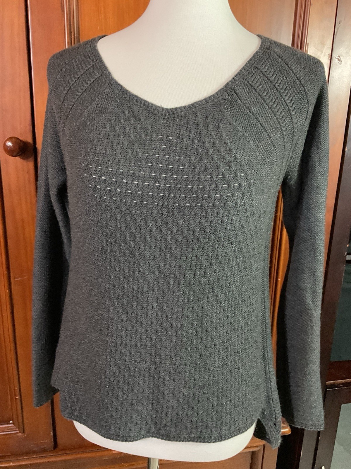 Grace Elements Women’s Solid Charcoal Gray Open K… - image 2