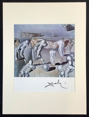 50 Year old Salvador Dali Tipped-In Plate Lithograph - 12x16 Matted Frame Ready