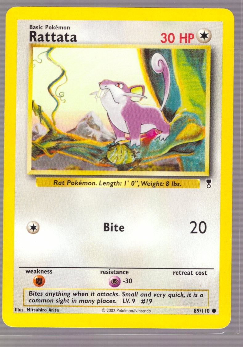 Pokemon Rattata 89/110 Pokemon 2002 Legendary Collection