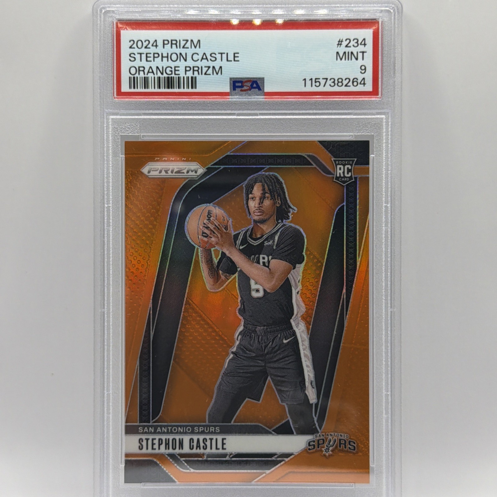 2024-25 Panini Prizm - Stephon Castle #234 Orange Prizm 46/49 (RC)