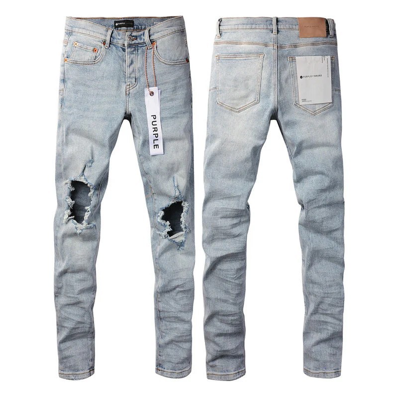 Purple Brand Jeans #9010 - Light Wash Denim, Relaxed Fit, Streetwear Collection