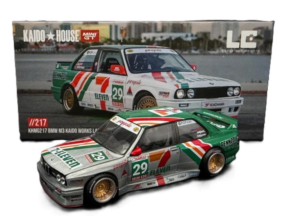 Chase! Kaido House x Mini GT 1:64 BMW M3 Kaido Works Larry Chen V1 7-Eleven #217 - Image 1 of 1