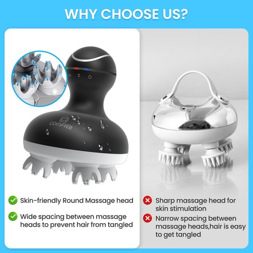 Electric Scalp Massager Hair Growth, Cordless Head Massager Scalp Stress Rela... - Picture 6 of 9
