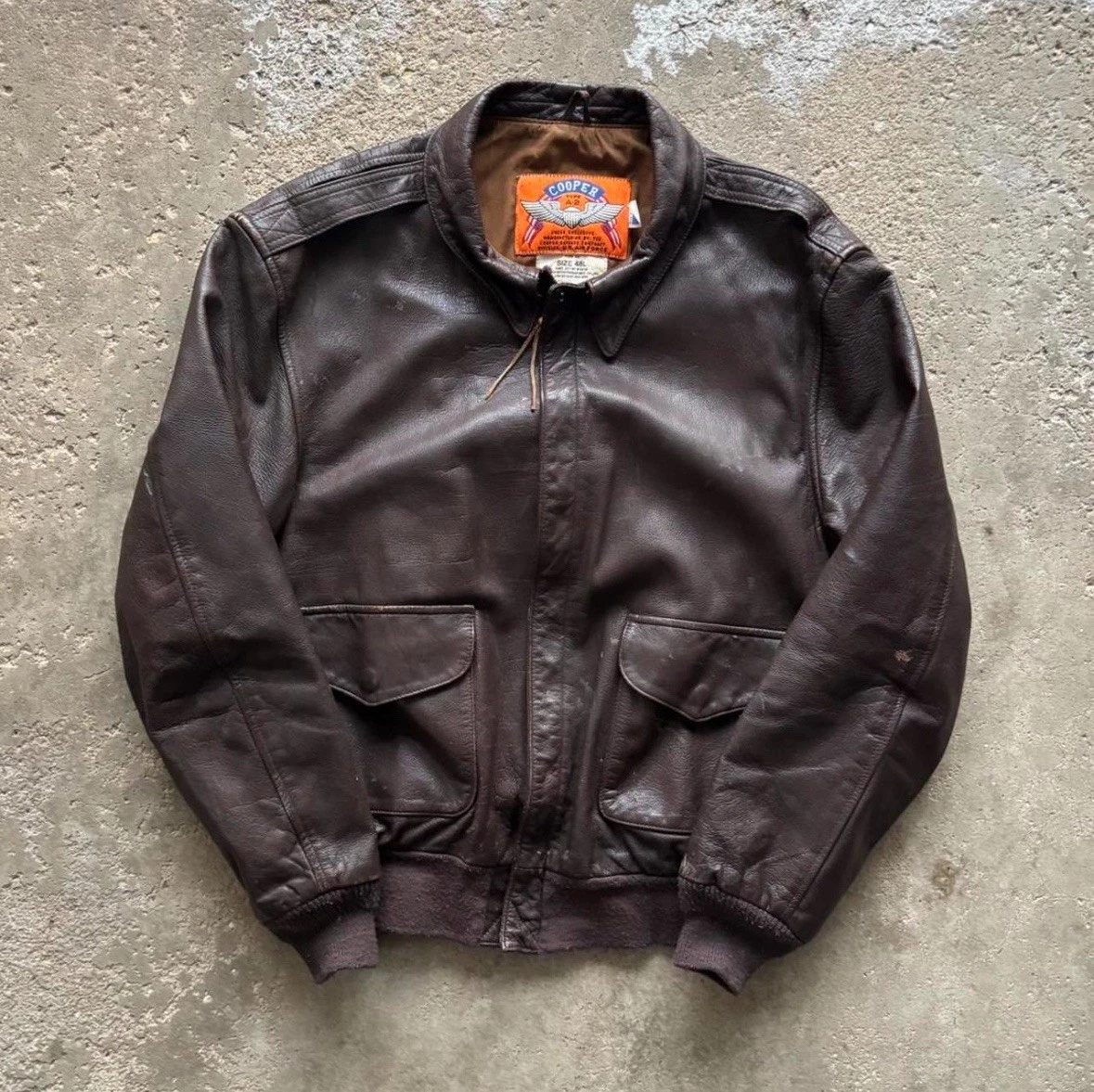 ジャケット・アウター VINTAGE Genuine lether jacket A-2 BLACK Lashvine Mens Air Force Bomber Jacket A2 Pilot Jacket USAAF Pilot