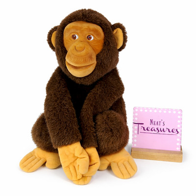 90's Plush Parade HUGGER MONKEY Brown Chimp Soft Rubber Face Moving Eyes Plush