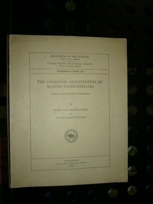 The inorganic constituents of marine invertebrates - Geological Survey Professio