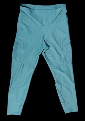 Old Navy Active Powersoft High-Rise Leggings Teal Women s Size L Mid-Calf Length