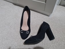 New Look Sze 5 Black Round Toe Court Shoe ExcellentCondition Worn Once 10cm Heel