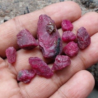 87 Carat Natural Pink Ruby Color (Glass field ) 10 Piece Wholesale Lot Gemstone