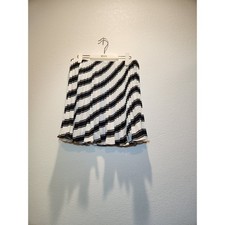 Maeve by Anthropologie Black White Pleated Skirt Stripe Motif Size 10 NWT